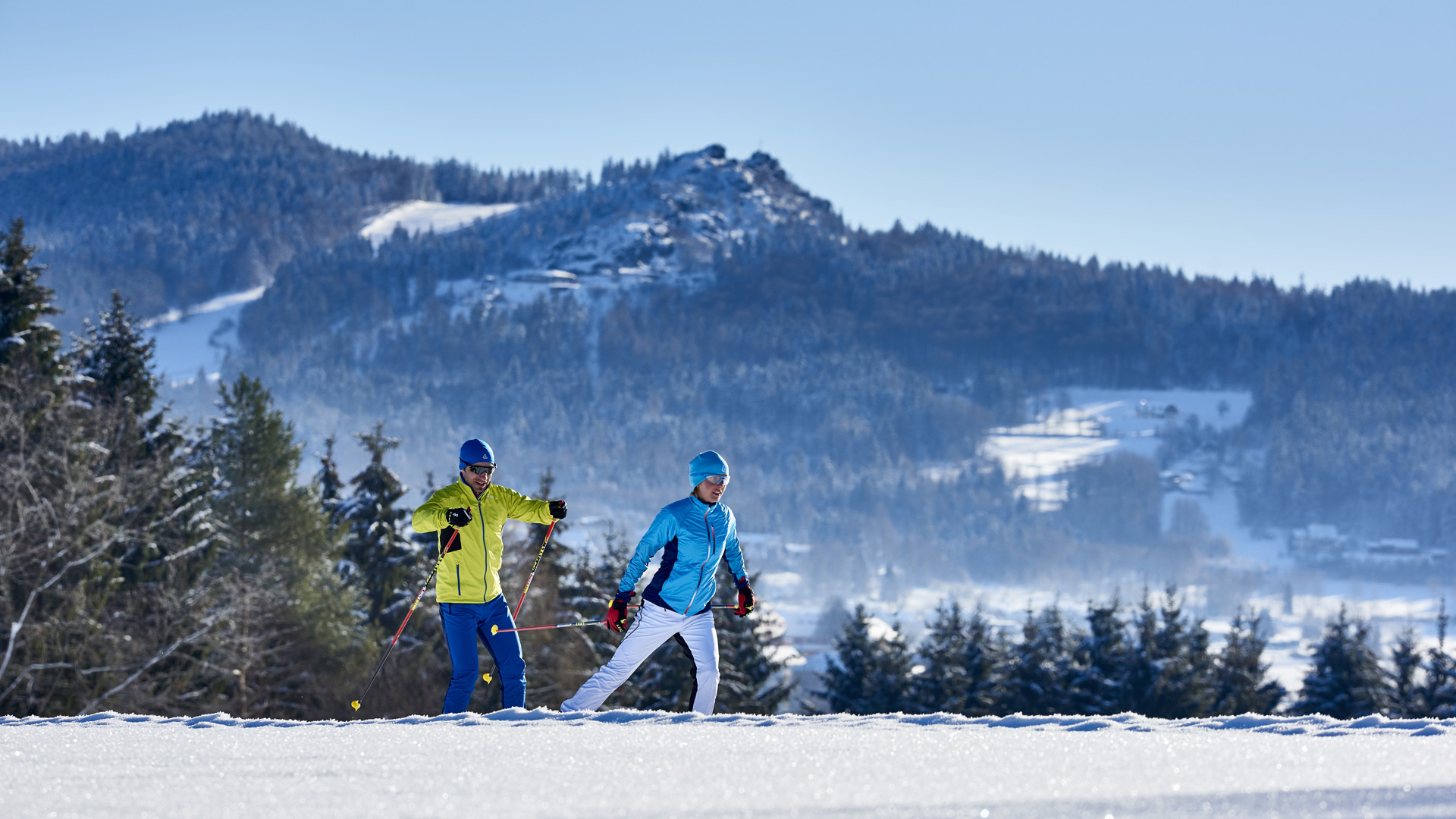 Langlaufen Bodenmais Winterurlaub Königchalets Bayerischer Wald